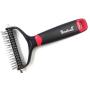 Imilive Dog & Cat Grooming Dematting Rake Comb Brush for mat with 2 Sided Undercoat Rake for Easy Mats Remover & Tangle & Knot Removal Easy Pet Grooming