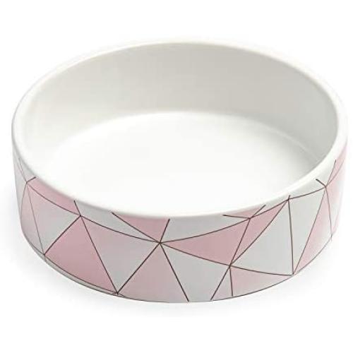 Park Life Designs Large Pet Bowl, Vienna Pattern, 8-1/2 inch Heavyweight Ceramic Dish Stays Put, Microwave and Dishwasher Safe