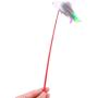 ttnight 5Pcs Cat Catcher Short Rod Cats Teaser Plastic Feather Chaser Wand Kitten Pet Toy