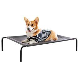 Western Home Elevated Dog Bed Outdoor - 36in Raised Dog Cot for Large Medium Small Pet, Cooling Dog Bed for Outdoor or Indoor Use with Skid-Resistant Feet, Durable Frame with Breathable Mesh(Grey)