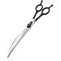 TIJERAS Dog Grooming Curved Scissors for Pets Hair Cutting Shears Professional 440C Stainless Steel Japan Curved Shears Safety Pets Care Scissor Pet Grooming Trimmer Kit Black Silver 7.0''/7.5''/8.0''