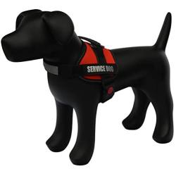 ALBCORP Service Dog Vest Harness - Reflective - Woven Polyester & Nylon,Comfy Mesh Padding, XXS, RED