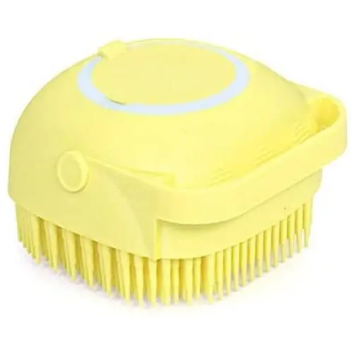 yimea Pet Grooming Brush Bath Brush- Pet Massage Brush Shampoo Dispenser-Soft Silicone Brush Rubber Bristle for Dogs and Cats Shower Grooming