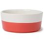 Waggo Dipper Ceramic Dog Bowl Cherry Red/White Heavyweight Durable Dog Food and Water Dish