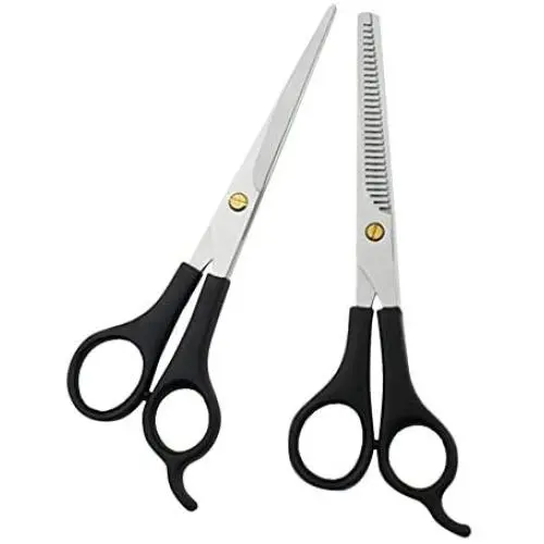Yeahbudddy Pet Grooming Scissors,Dog Cat Human Hair Shears Made of Japanese Stainless Steel,Straight Thinning Blade,Lightweight, Fashionable and Durable for Professional Groomers and Barber Yeahbudddy Pet Grooming Scissors,Dog Cat Human Hair Shears Made of Japanese Stainless Steel,Straight Thinning Blade,Lightweight, Fashionable and Durable for Professional Groomers and Barber
