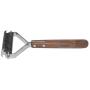 PetQoo Dematting Comb for Dogs - Double Sided Shedding and Dematting Undercoat Rake Comb for Dogs and Cats, Extra Wide, Stainless Steel with Wooden Handle, Gently Removes Undercoat Knots Mats
