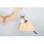MYZOO Moku,Cloud Shape, Wall Mounted Cat Shelves, Floating Perch, Cat Tree,Solid Wood with Transparent Board
