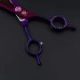 Purple Dragon 7.0'' Purple Downward Curved Pet Grooming Curved Scissors/Chunker Shear with Adjustment Screw- Perfect for Professional Pet Groomer