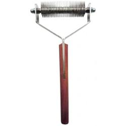 Mars Coat King Dematting Undercoat Grooming Rake Stripper Tool For Dogs And Cats, Stainless Steel with Wooden Handle, Made in Germany