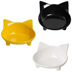 Cat Bowl, Cat Bowls for Food and Water,Shallow cat Bowls for Wet Food ,Non Slip Pet Feeding Dish ,Pet Food & Water Bowls Set of 3