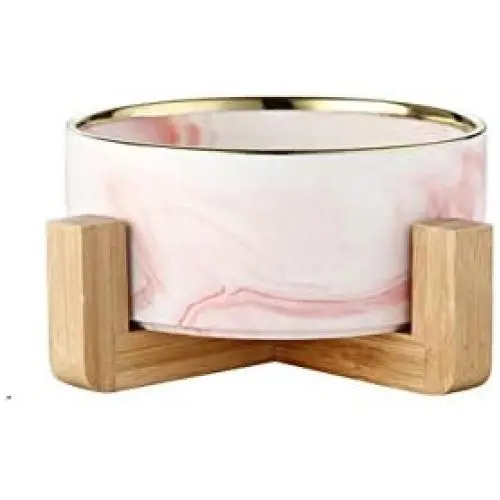 Cat Ceramic Bowl Pet Solid Wooden Frame Cat Drink Water Bowl Dog Food Basin Dog Bowl Ragdoll Food Bowl Cat Supplies (Pink) Cat Ceramic Bowl Pet Solid Wooden Frame Cat Drink Water Bowl Dog Food Basin Dog Bowl Ragdoll Food Bowl Cat Supplies (Pink)
