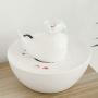 FEENGG Pet Fountain, Automatic Ceramic Lotus Cat Water Fountain Pet Drinking Fountain for Cat