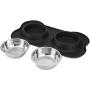 AsFrost Dog Food Bowls Stainless Steel Pet Bowls & Dog Water Bowls with No-Spill and Non-Skid, Feeder Bowls with Dog Bowl Mat for Dogs Cats and Pets