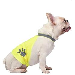 A-SAFETY Dog Reflective Vest, Hi Vis Safety Vest Keeps Dogs Visible On and Off Leash in Both Urban and Rural Environments Yellow,Orange(7.8/9.8/11.8/13.7/15.7/17.7 inches)