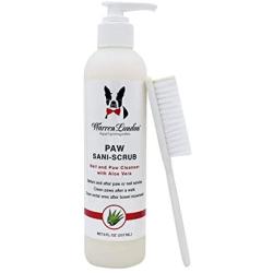 Warren London - Paw Sani Scrub - 8oz - Nail, Paw, and Coat Cleanser with Aloe Vera - Scrub Brush Included - For Dogs, Cats, and Horses