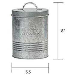 Amici Pet, , Retro Treats Galvanized Relief Lettering Metal Storage Canister, Food Safe, Push Top, 72 Ounces