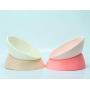 JWPC Bulldog Bowl Anti-Slip Dog Cat Dish Detachable Rubber Dog Bowl Pet Sterile Tilted Pet Feeder Slope Base,Pink