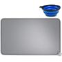 ONME Pet Feeding Mat, Silicone Waterproof Dog Cat Food Mat ，Foldable Dog Bowl Placemat Rusable Puppy Mat 【 Bowl as Gift 】
