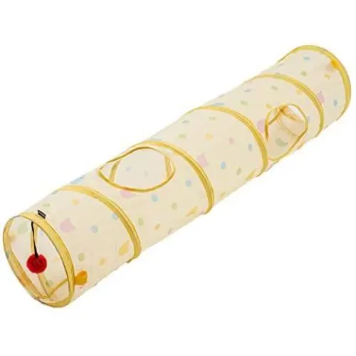 PEOPLE&PETS Collapsible Cat Tunnel, Toys Interactive Pet Play Tubes for Cats and Small Animals, with Peep Holes and Ball Toy PEOPLE&PETS Collapsible Cat Tunnel, Toys Interactive Pet Play Tubes for Cats and Small Animals, with Peep Holes and Ball Toy