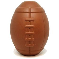 MKB by SodaPup - Natural Rubber Football Shaped Chew Toy - Treat Dispenser - Made in USA - for Heavy Chewers - Brown - Large
