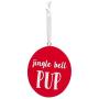 Pearhead Pet Jingle Bell Pup Photo Ornament, Red