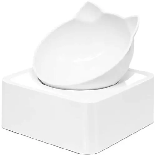 Companet Cat Dog Automatic Water and Food Bowls,Tilted Cat Food Bowl Water Food Bowl Double 0-15°Adjustable Tilted Water and Food Bowl Set,Raised Pet Bowl for Cats or Small Dogs
