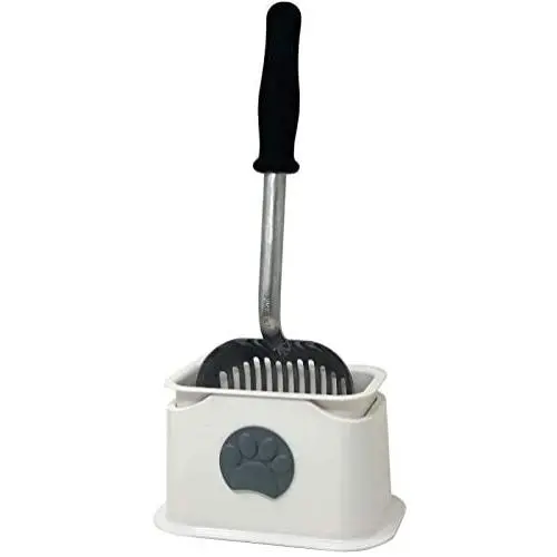 iPrimio Scoop Monster Cat Litter Scooper with 17 Inch Long Handle and Soft Grip - Modern Scooper Holder -Works with All Metal and Plastic Scoopers