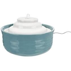 Royal Pet Club Drinking Fountain Vital Falls, Ceramic, 1.5 L/Ø 22 x 13 cm, Petrol/White, 2.29 kg