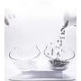 Double Cat Bowl with Stand, Transparent Pet Raised Plastic Bowls for Cat Small Dog