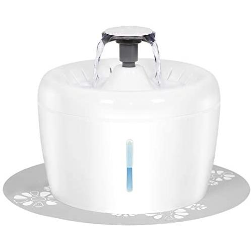 Cat Water Fountain 84oz/2.5L Cat Water Dispenser Automatic Pet Drinking Fountain with 1 Filters, 1 Foam Filter and 1 Silicone Mat (Excluding Adapter) for Cats and Dogs