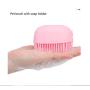 2 in 1 Pet Grooming Brush Bath Massage Brush, Shampoo Dispenser for Pet Grooming, Pet Scrubber Bathing Brush for Removes Loose Hair(Pink)