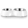 Flexzion Pet Feeder Feeding Drinking Stand Tray Station with Stable Plastic Dual Double Diner Stainless Steel Bowls Removable Dishes Food Water Holder for Dog Cat Puppies (Off-White) Flexzion Pet Feeder Feeding Drinking Stand Tray Station with Stable Plastic Dual Double Diner Stainless Steel Bowls Removable Dishes Food Water Holder for Dog Cat Puppies (Off-White)