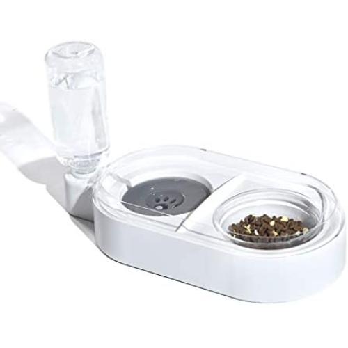 Companet Pet Feeders,Automatic Water Injection,Detachable Dog Glass Feeder Bowl,No-Spill Pet Food Water Bowls for Cats and Small Dog