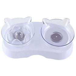 QINYUAN Cat Bowl, Feeding Raised with Stand 0/15 ° Adjustable Pet Food Feeder Reduce Neck Pain or and Small Dogs