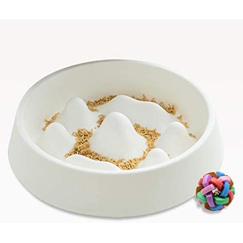 Dimgogo Slow Feeder Dog Bowls, Dog Food Bowl Slow Eating Dog Bowl Interactive Bloat Stop Dog Bowls Non Slip Puzzle Bowl Preventing Choking Healthy Dogs Cats Bowl Come with Free Puppy Dog Chew Toys