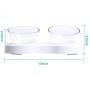 ELSPET Raised Cat Dog Bowl/Cat Dish/Elevated Cat Food Water Bowl, 0°/20° Tilted Transparent Raised Pet Feeding Bowl with Anti-Slip Base for Cat and Small Dog