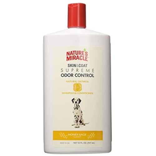 Nature’s Miracle Natural Oatmeal Shampoo And Conditioner For Dogs, Honey Sage Scent 32 Ounces