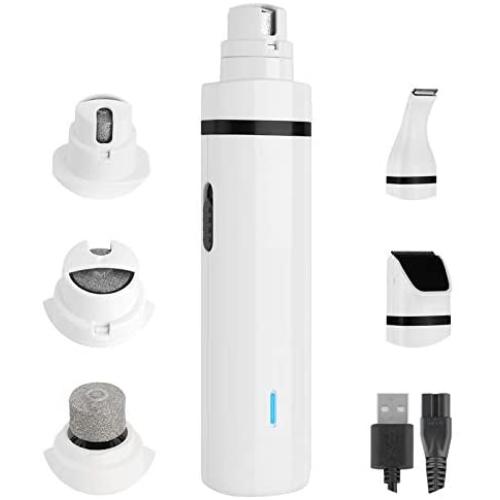 ZHOUXINXING Dog Nail Grinder,Dog Grooming Supplies kit,Dog Hair Clippers, 5-in-1 Function Rechargeable Pet Nail Trimmer Painless Paws Grooming & Smoothing for Small Medium Dogs & Cats