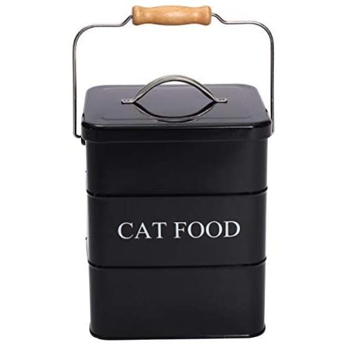 Geyecete Dog Treats tin and Dog Food Storage Tin with Lid & with Spoon for Dog Food Storage, Medium Pet Food Storage Can