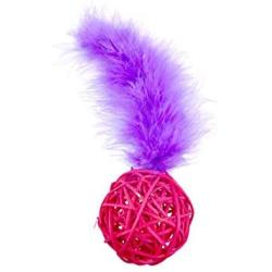 MPP Cat Toys Choose Fun Rainbow Unicorn Wicker Ball Feather Flamingo Spinner Rounds