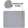 Ptlom Pet Placemat for Dog and Cat, Mat for Prevent Food and Water Overflow, Suitable for Medium and Small Pet,Silicone, 18'' 14''