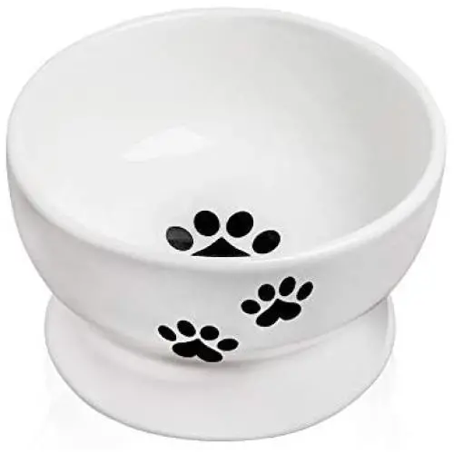 Ceramic Raised Cat Bowls, Elevated Food Bowls or Water Bowls, Cat Food Bowls,Stress Free, Backflow Prevention, Ceramic Cat Water Bowl No-Spill Ceramic Raised Cat Bowls, Elevated Food Bowls or Water Bowls, Cat Food Bowls,Stress Free, Backflow Prevention, Ceramic Cat Water Bowl No-Spill