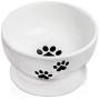 Ceramic Raised Cat Bowls, Elevated Food Bowls or Water Bowls, Cat Food Bowls，Stress Free, Backflow Prevention, Ceramic Cat Water Bowl No-Spill