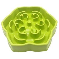 Dog Bowls Slow Down Feeding Pet Bowl Fun Eating No Chock Food Bowl Slow Feeder Bowl(A001 Green)