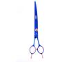 ShearsDirect Japanese 440C Curved Blue Titanium Cutting Shears with Pink Gem Stone Tension and Double Finger Rest, 8.0-Inch