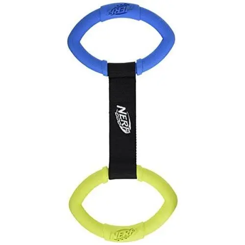 Nerf Dog 13in 2-Ring Strap Tug - Blue/Green Nerf Dog 13in 2-Ring Strap Tug - Blue/Green