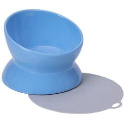 Super Design Ceramics Raised Cat Bowl, Slanted Cat Dish for Food, Stress Free Angled Elevated Cat Bowl, Less Regurgitating and Vomiting, Can Place Can