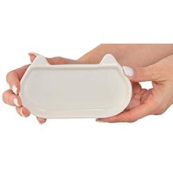 Home-X Cat Lover Ceramic White Trinket Dish, Jewelry Dish for Ring 5.8 x 3.4 x 1.2 inches and Collapsible Play Toy for Indoor or Outdoor Cats, Kitty Tunnel for Exercise