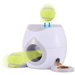 LFOZ Pet Smart Automatic pet Feeder Fetch Tennis Ball Launcher Dog Training Toys Interactive Throwing Ball Machine Dog Feeder