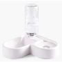 Zaytween Double Dog Cat Bowls Water Dispenser and Food Bowl Set Automatic Water Dispenser Bottle Pet Feeder for Cat and Small Medium Dog